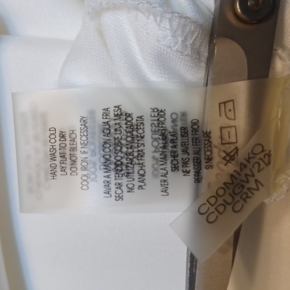 Calvin Klein Women's Sleeveless Sheath with a Side Ruffle Dress, Cream, Size 6 - Picture 15 of 16